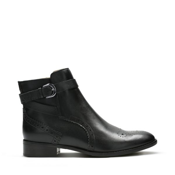 Clarks Womens Netley Olivia Ankle Boots Black | UK-158723 - Click Image to Close